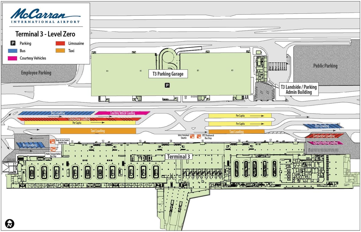 مطار لاس فيغاس خريطة terminal 3